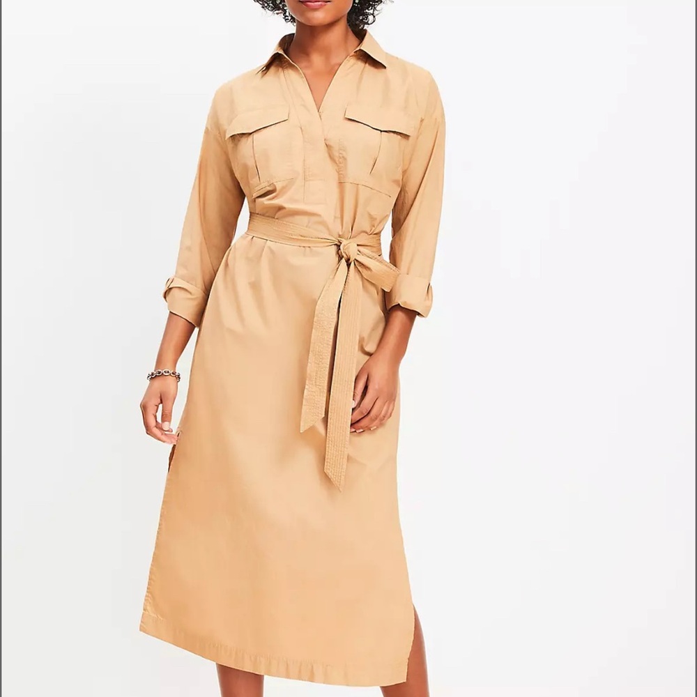 LOFT Size 10 Beige Summer-weight Dress